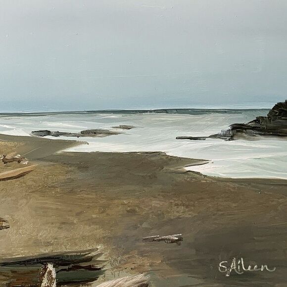 Original Oil Painting Seascape Pacific Northwest Moody Beach 8x10 Signed - Picture 4 of 7